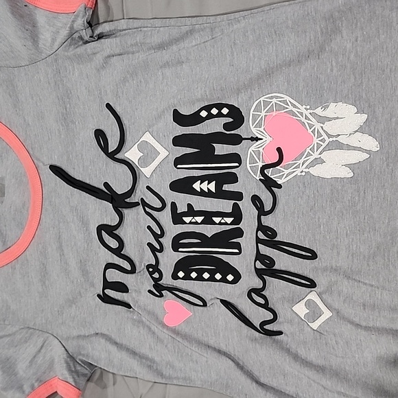 NWT girls gray graphic shirt size 7/8 M - Picture 7 of 13